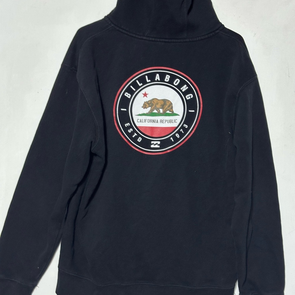 Billabong California graphic Black Hoodie Sweatshirt Cotton Blend